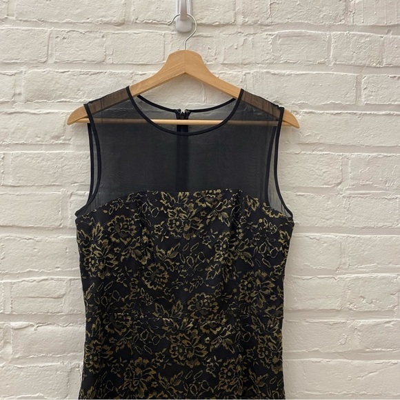 Diane von Furstenberg || Nisha Lace Mini Dress Black Gold 10 - Picture 3 of 11